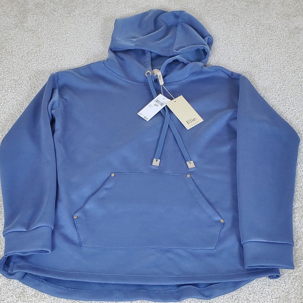 Elie Tahari Hoodie Women's XS Blue Long Sleeve Pouch Pocket SEE CONDITION NWTGS